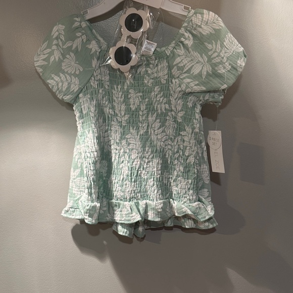 Rachel Zoe Mint Leaf Print Kids Blouse - Picture 1 of 3